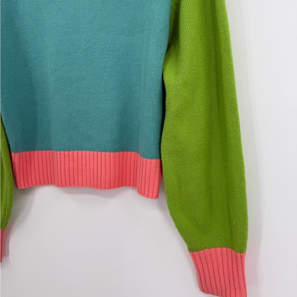 Unique Vintage Frog Embroidered Colorblock Cardigan Sweater in Multi | M/L - Picture 4 of 6